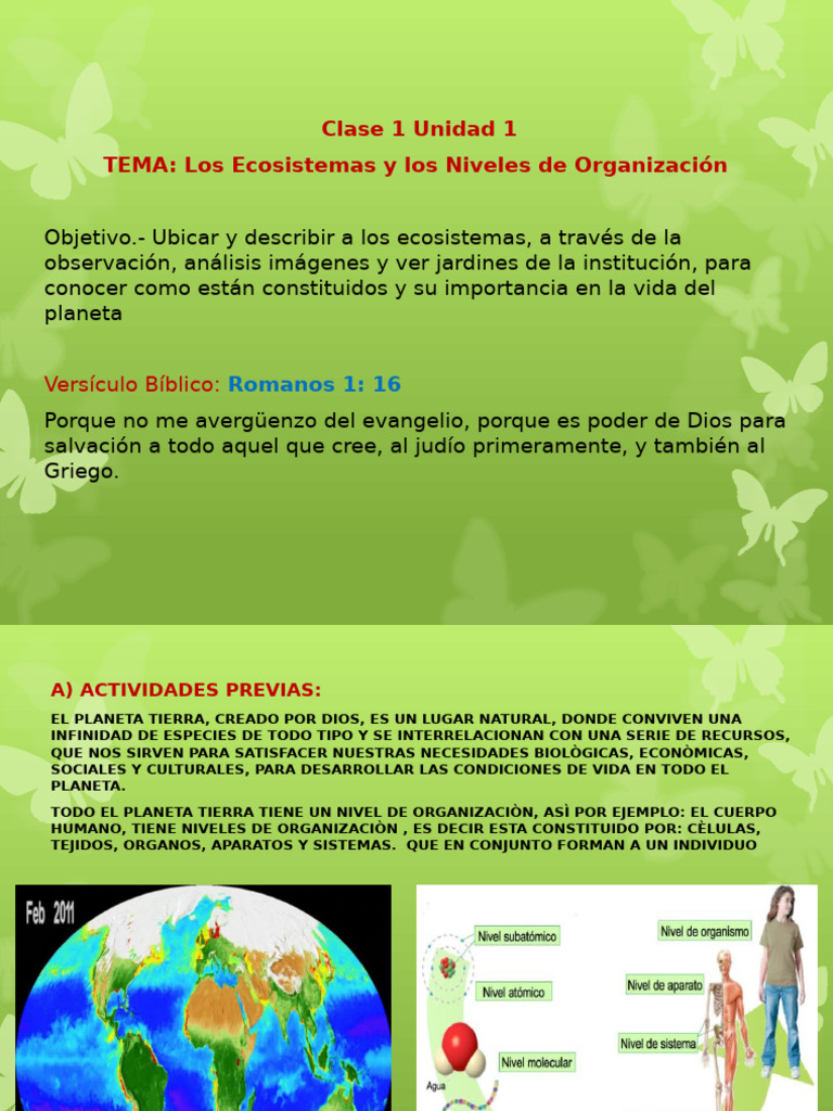 Clase 1 Unidad 1 Los Ecosistemas | PDF | Ecosistema | Entorno natural