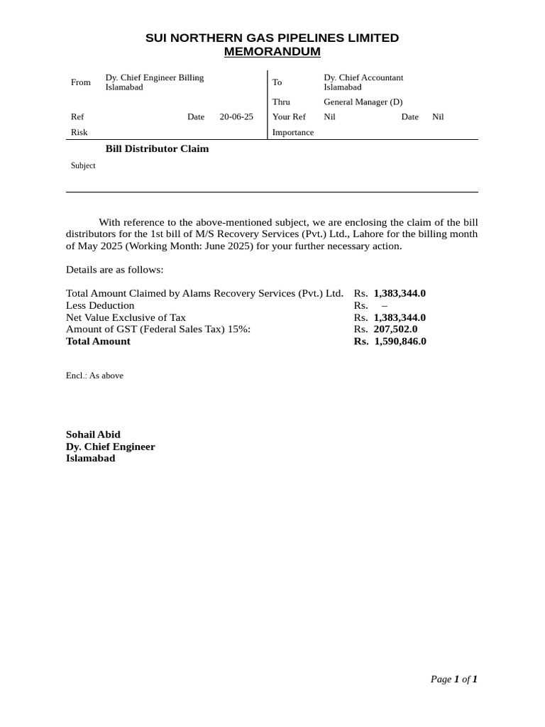 Bill Distributor Claim for May 2025 | PDF