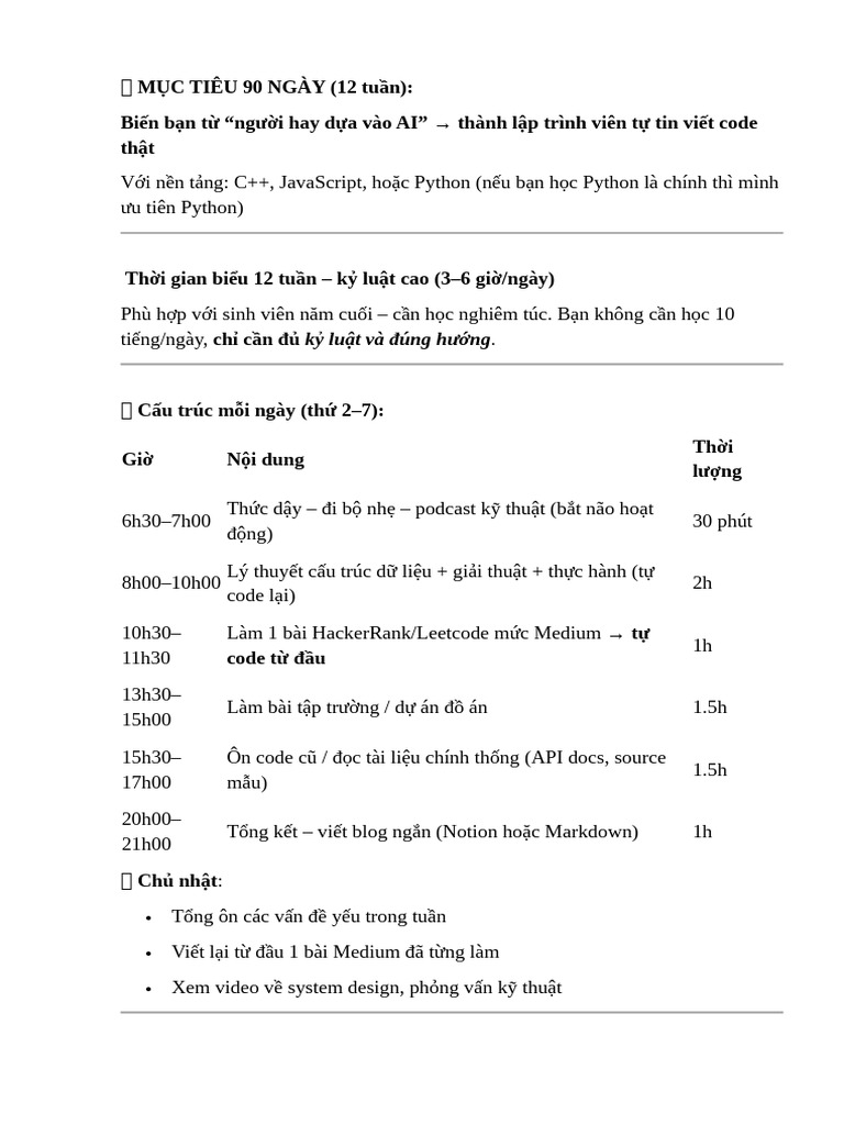 Weekly Timetable | PDF