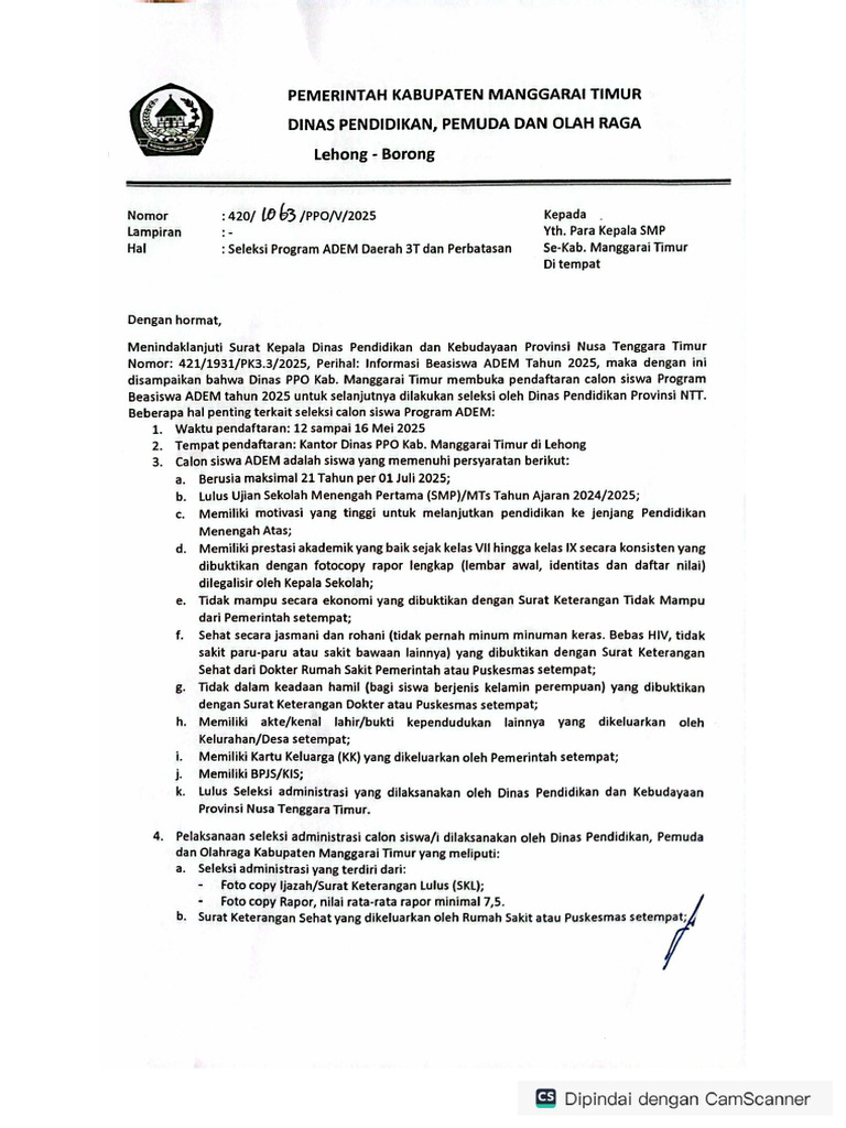 Formulir Pendaftaran Program ADEM | PDF