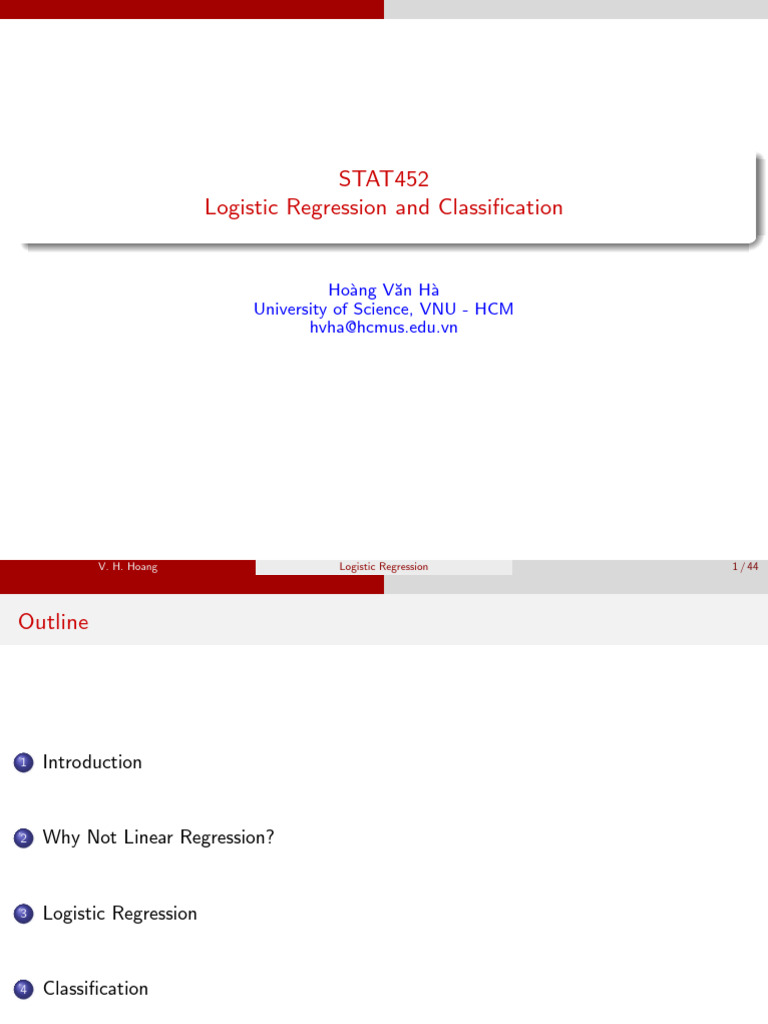 Chap4 Logistic Regression | PDF | Receiver Operating Characteristic ...