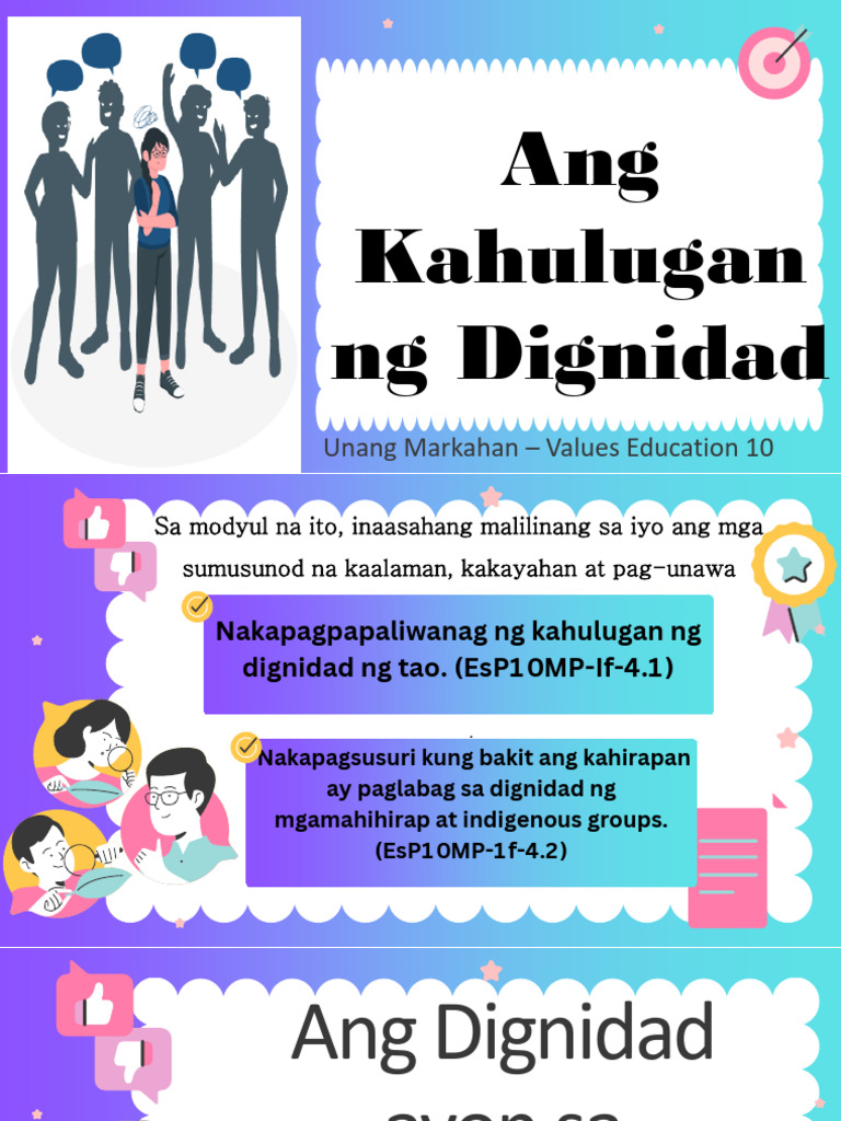 Ang Kahulugan NG Dignidad - For Lecture | PDF