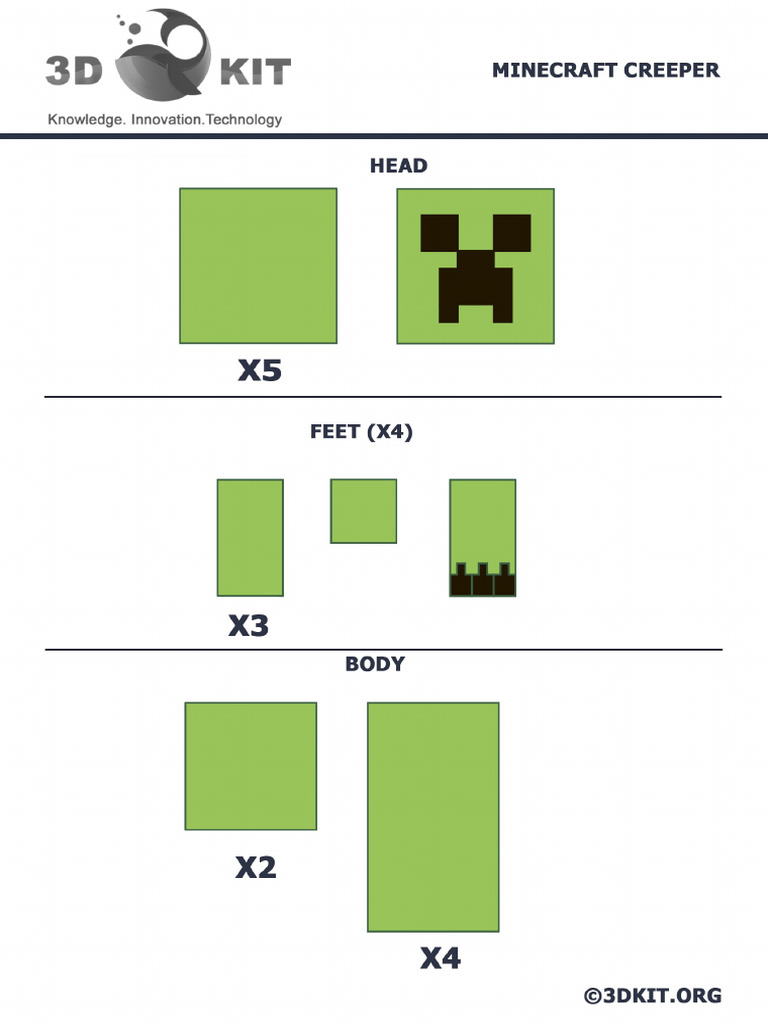 084 Minecraft Creeper Template | PDF