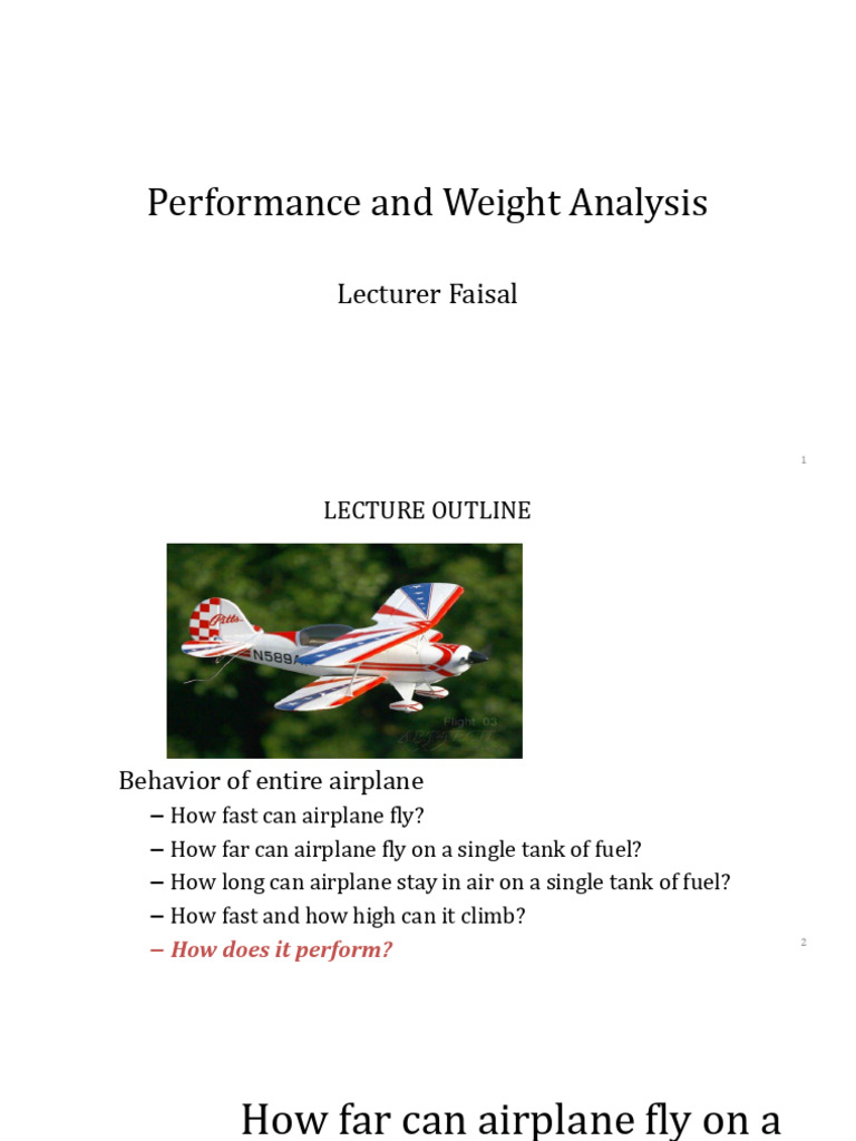 Airplane Performance and Weight Metrics | PDF | Aircraft | Drag (Physics)