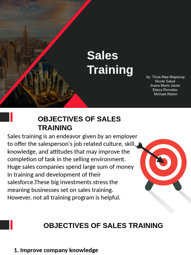Key Objectives of Sales Training | PDF | Sales | Marketing
