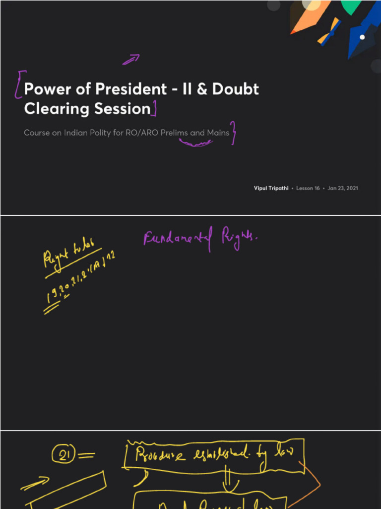 Power+of+President+ +II+&+Doubt+Clearing+Session | PDF