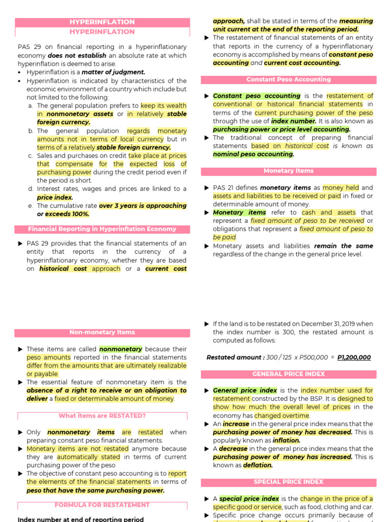 Hyperinflation & Current Cost Accounting | PDF | Historical Cost ...