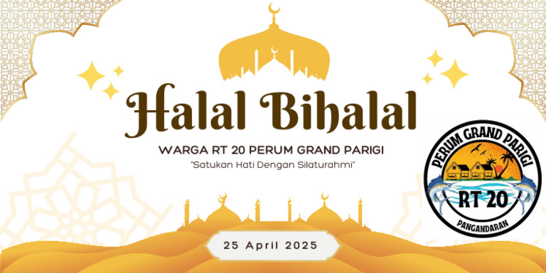 Putih Oranye Modern Halal Bihalal Banner PDF | PDF