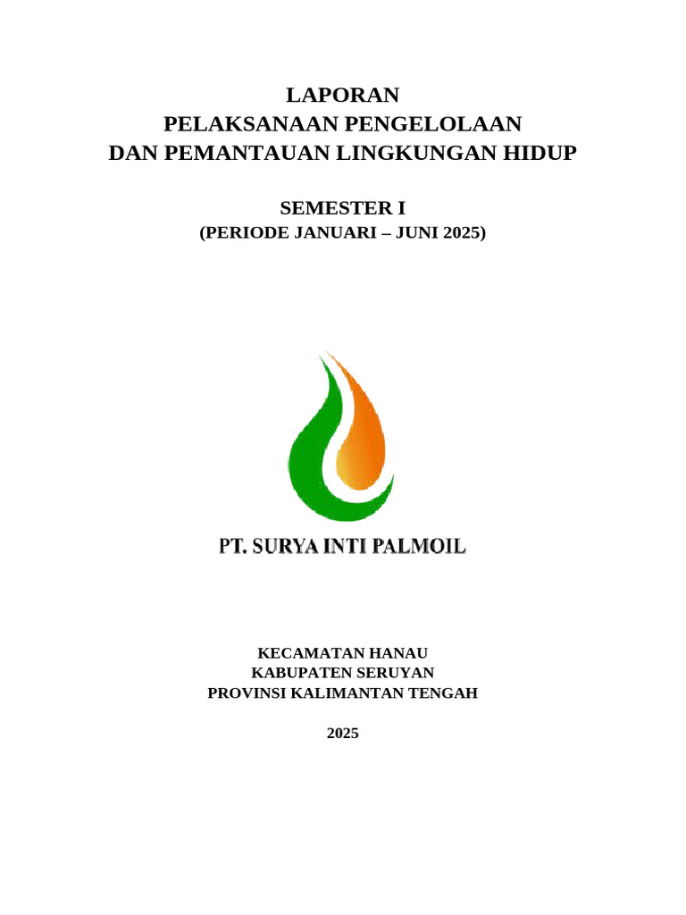 Laporan Pengelolaan Lingkungan Hidup 2025 | PDF