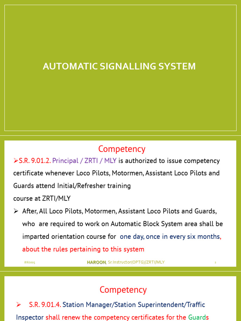 Automatic Railway Signalling Protocols | PDF | Rail Infrastructure ...