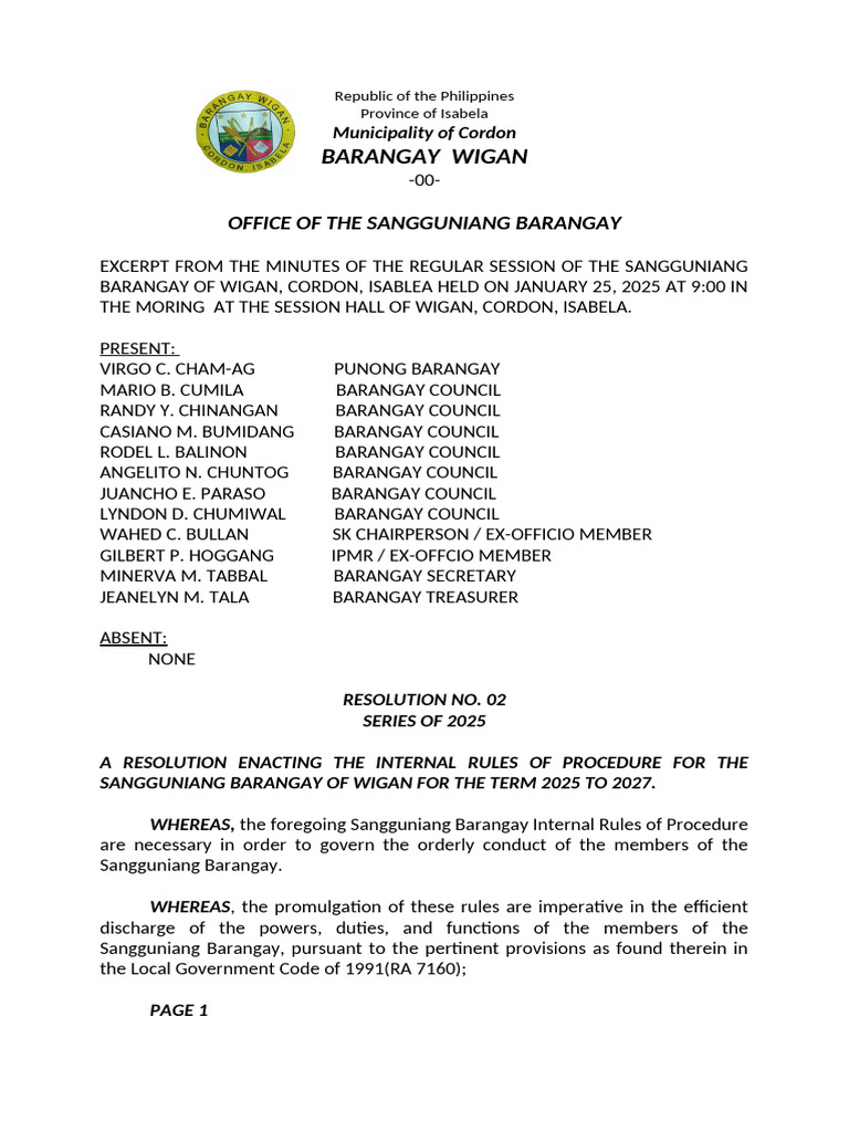 Internal Rules And Procedure Pdf Quorum Poverty