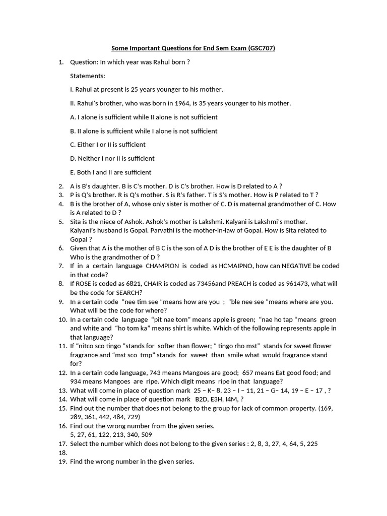 Important Questions for GSC707 Exam | PDF | Percentage | Litre