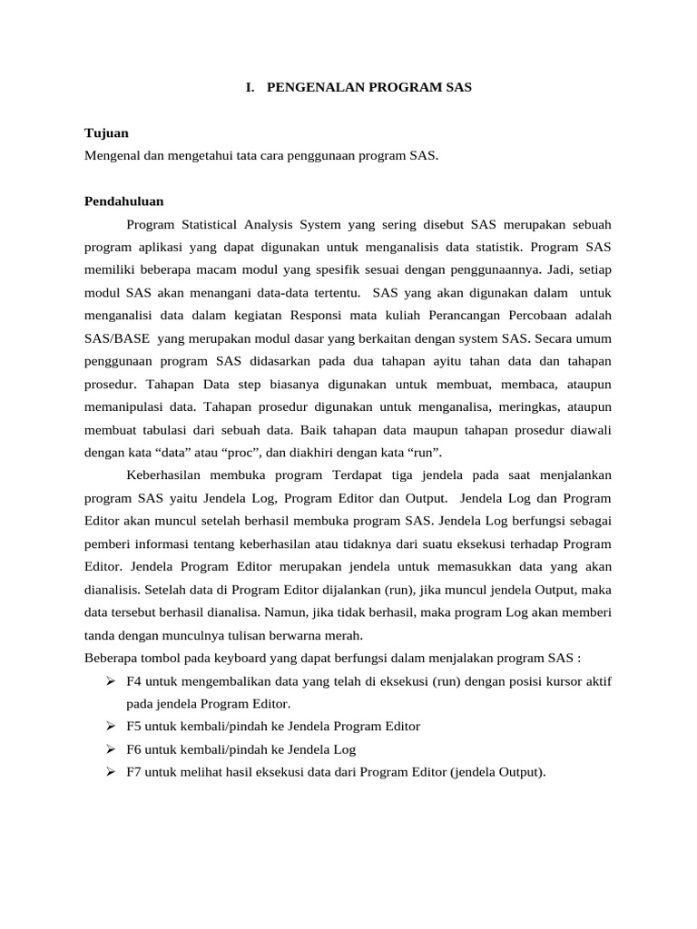 Panduan Analisis Data dengan SAS | PDF