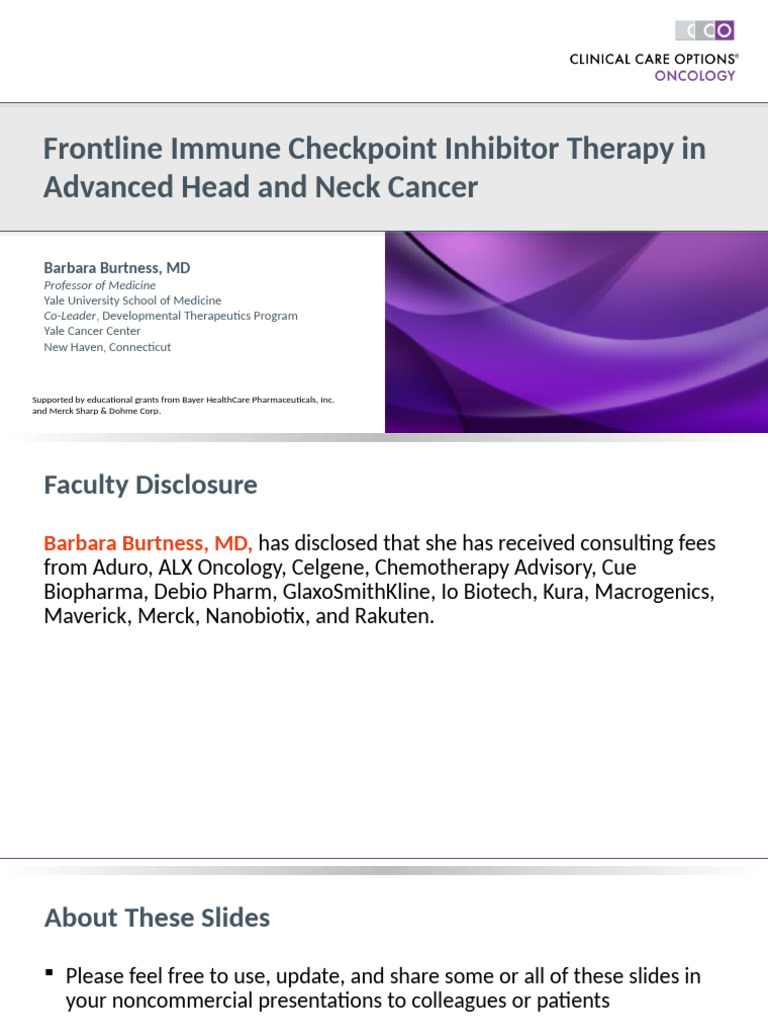 Immune Checkpoint Inhibitors in HNC | PDF | Chemotherapy | Cancer ...
