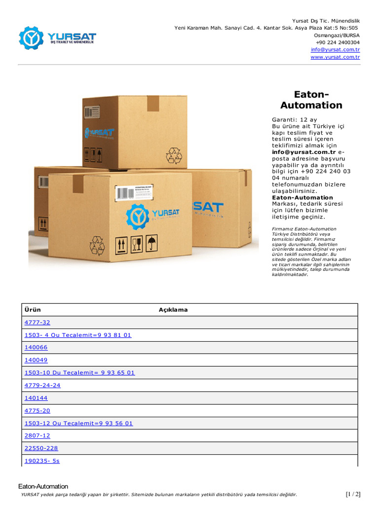 Eaton Automation 1 | PDF