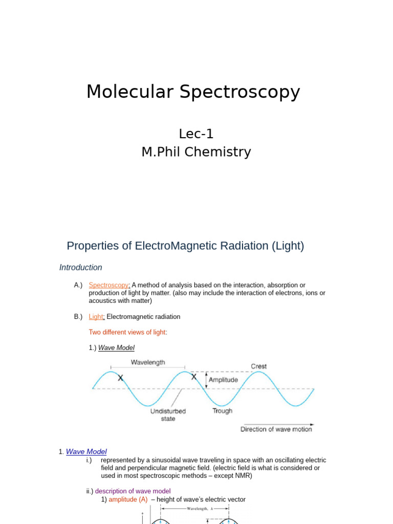 Molecular Spectroscopy Fundamentals | PDF | Spectroscopy | Waves