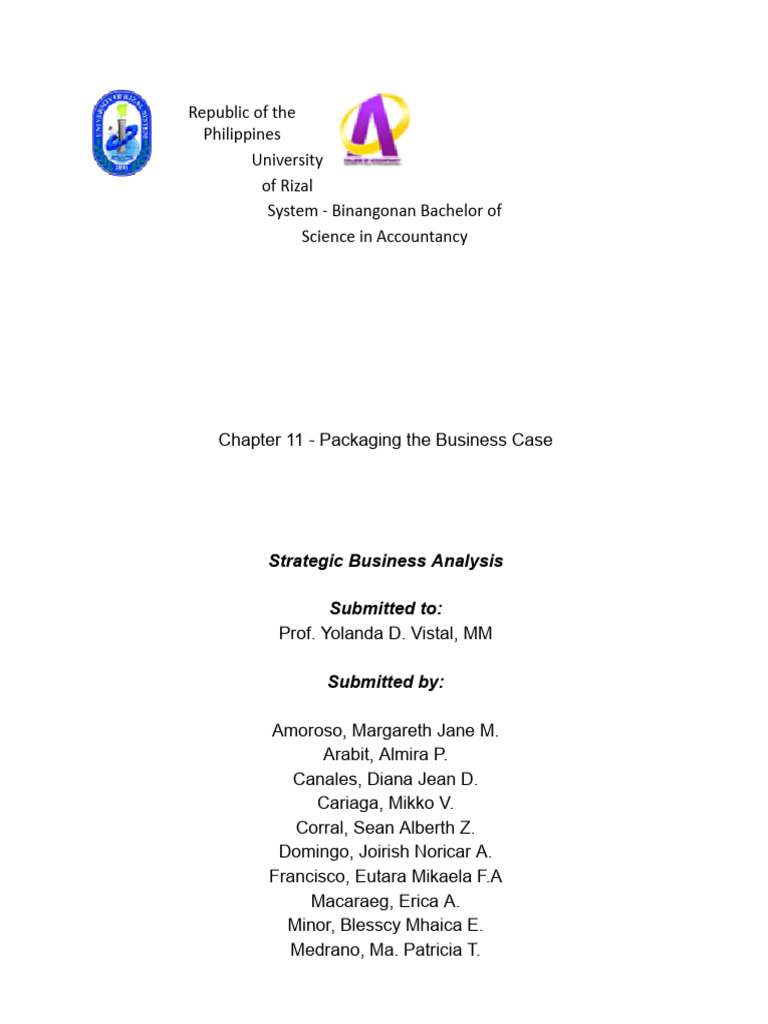 Chapter 11 Packaging The Business Case | PDF | Risk | Spreadsheet