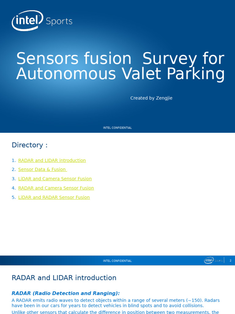 Sensor Fusion for Autonomous Parking | PDF | Lidar | Kalman Filter