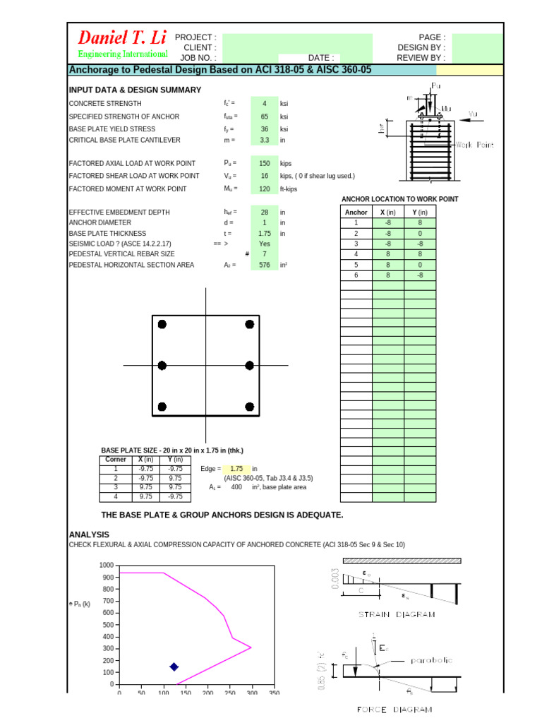 Anchorage and Column Design Analysis | PDF | Structural Engineering ...