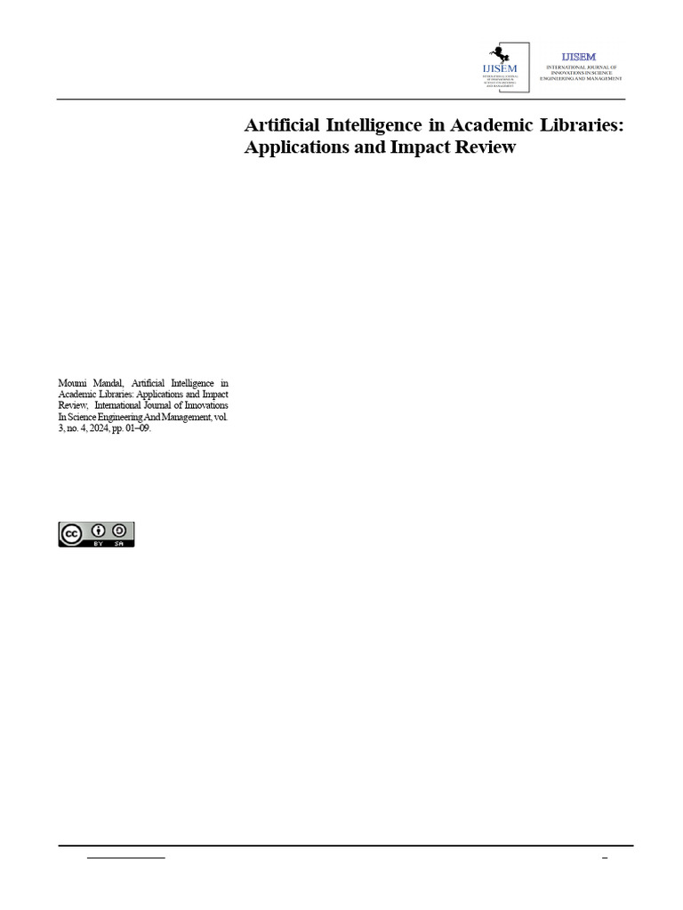 AI Applications in Academic Libraries | PDF | Artificial Intelligence ...