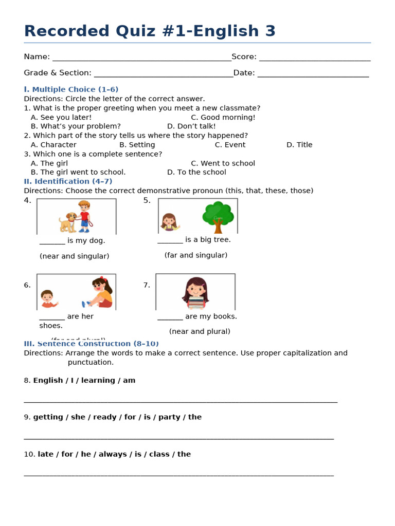English3 ST Week 1 | PDF