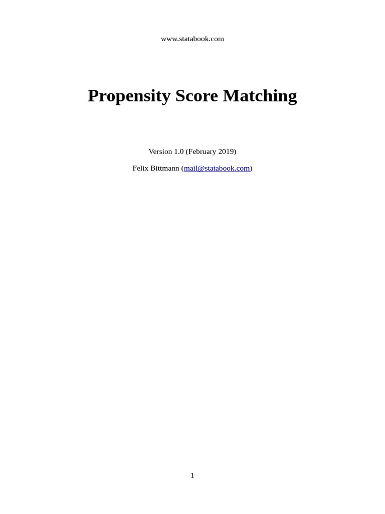Propensity Score Matching in Stata | PDF | Student's T Test ...