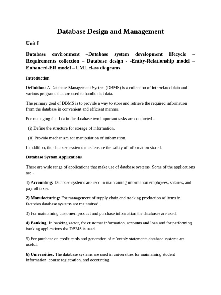 Database Design and Management Overview | PDF | Databases | Computer File