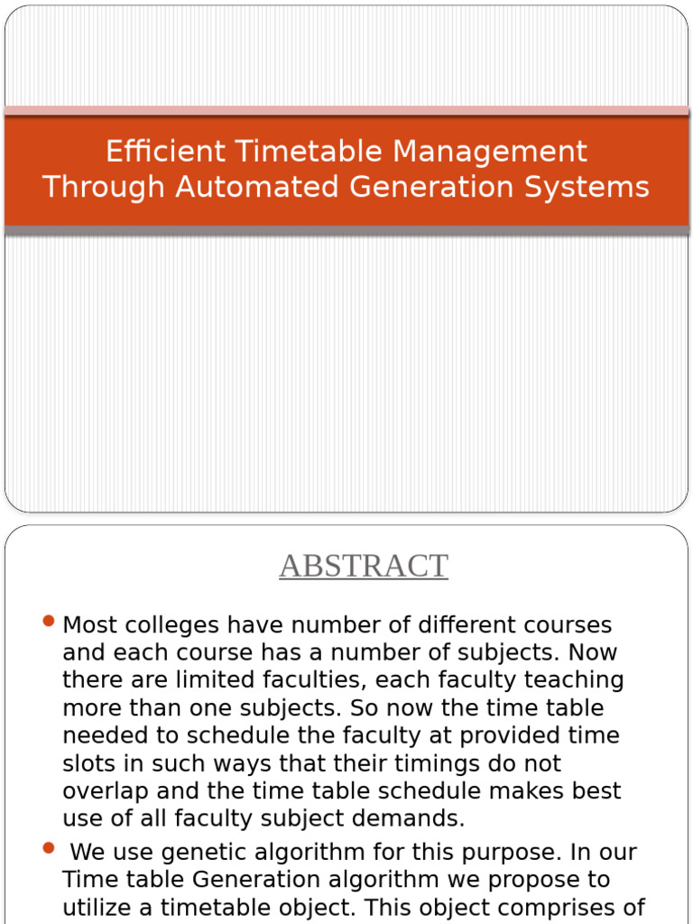 Automated Timetable Generation System | PDF | Login | Software Engineering