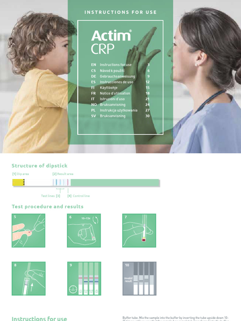 Actim CRP Test Instructions | PDF | C Reactive Protein | Blood Plasma