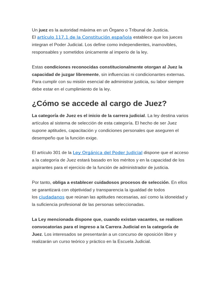 Acceso a la Carrera Judicial en España | PDF | Juez | Judicaturas