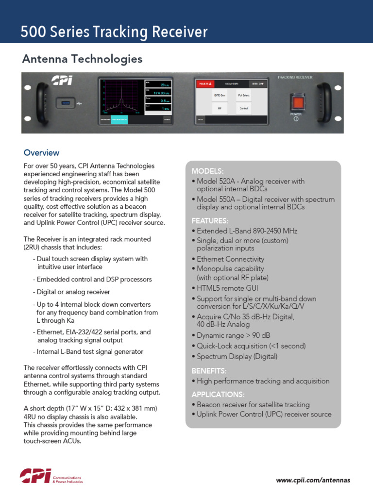 500 Series Digital Tracking Receiver | PDF | Antenna (Radio) | Computer ...