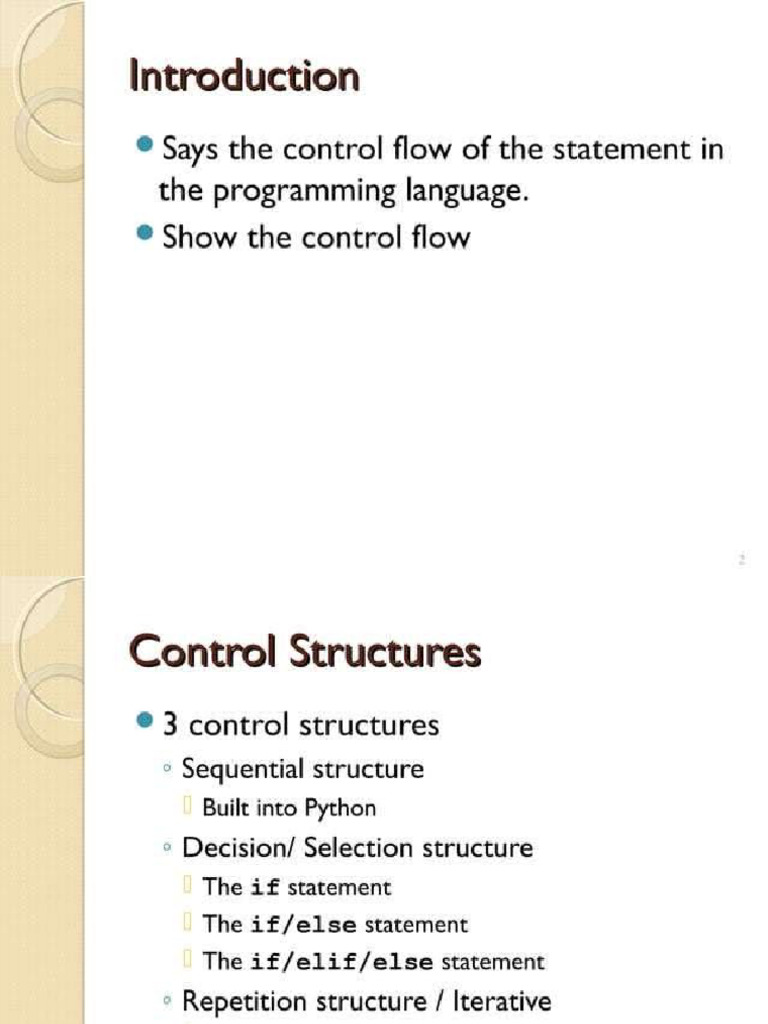 Control Structure | PDF