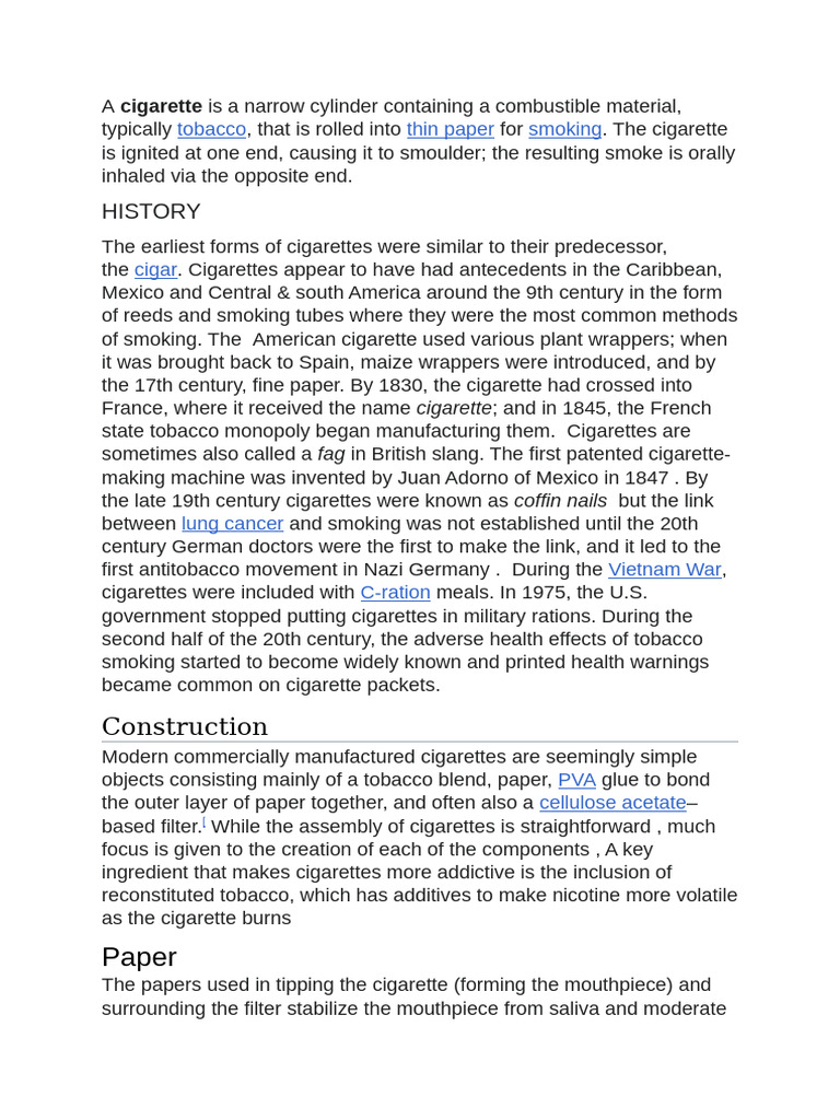 Cigarettes | PDF | Cigarette | Smoking
