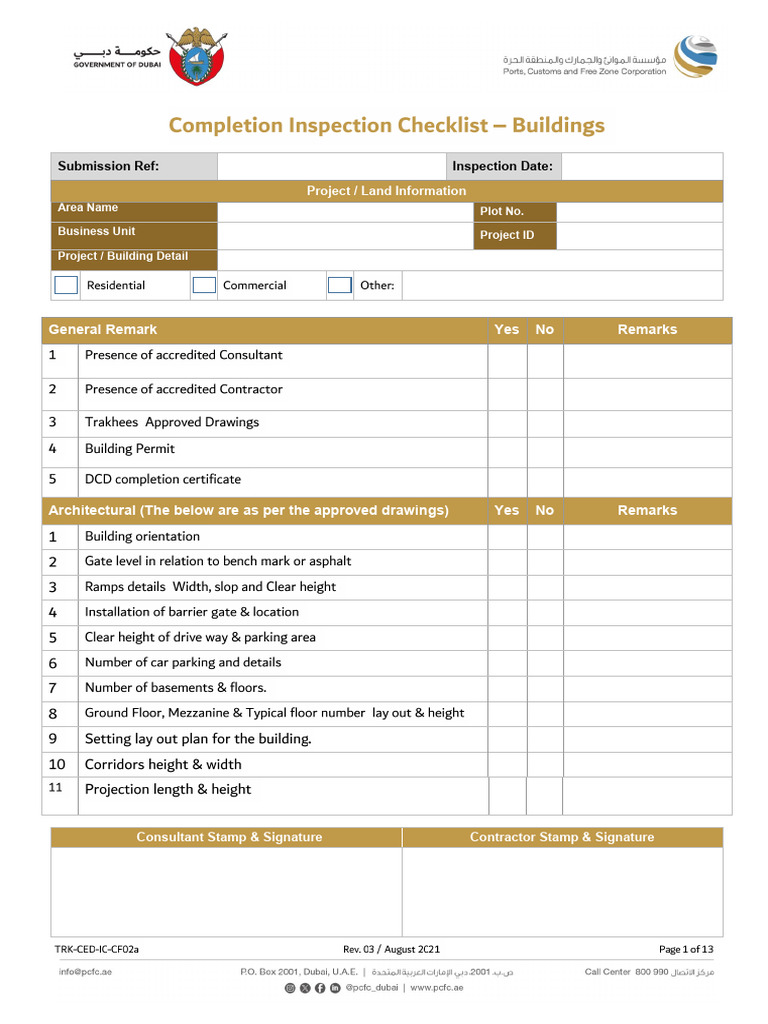 Building Inspection Checklist Overview | PDF