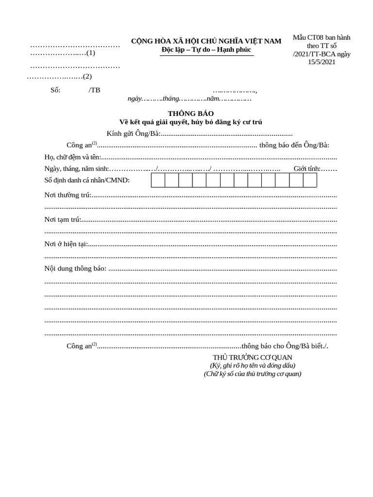 Mẫu CT08 | PDF