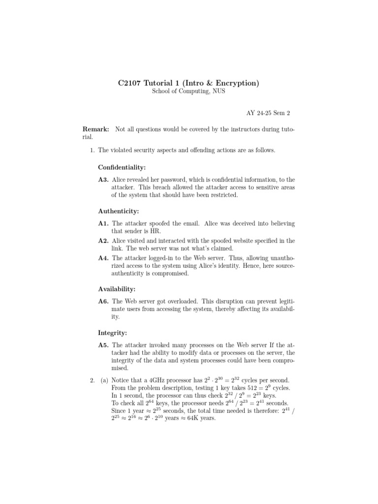 C2107 Intro to Encryption Tutorial | PDF | Encryption | Secrecy
