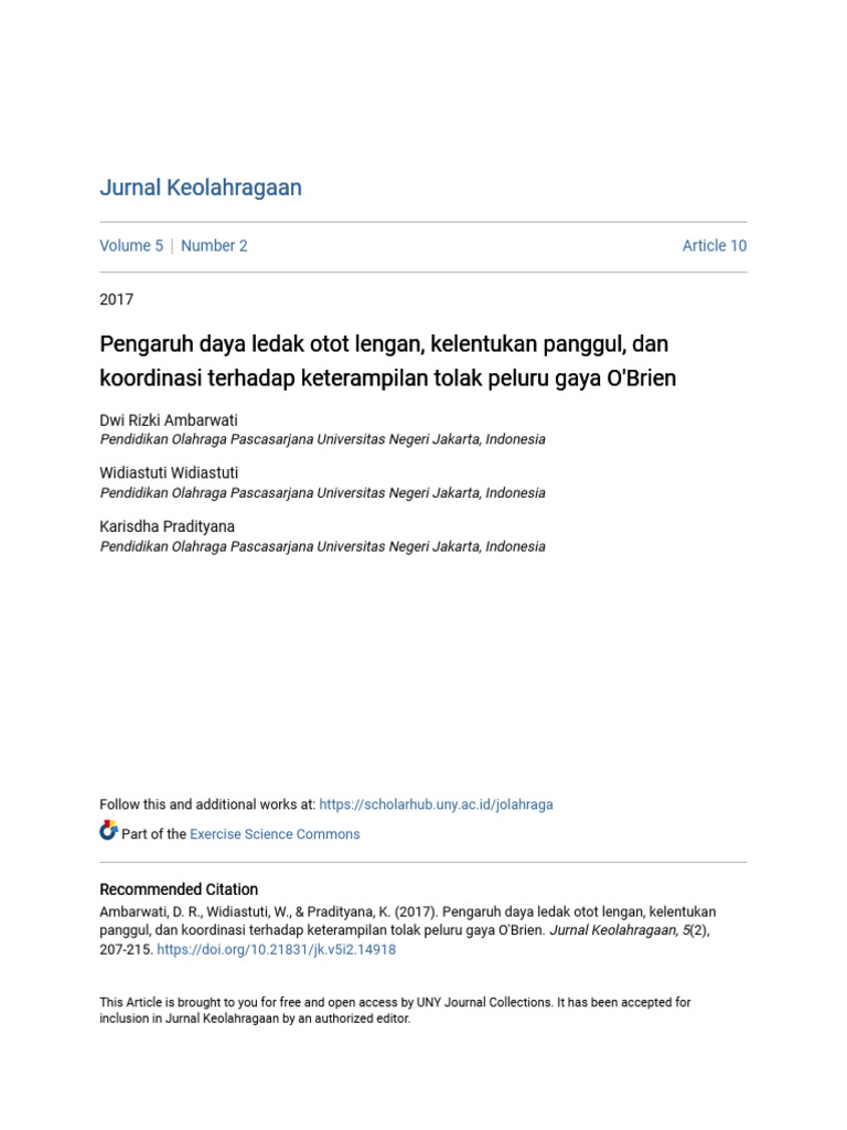Pengaruh Daya Ledak Otot Lengan pada Tolak Peluru | PDF