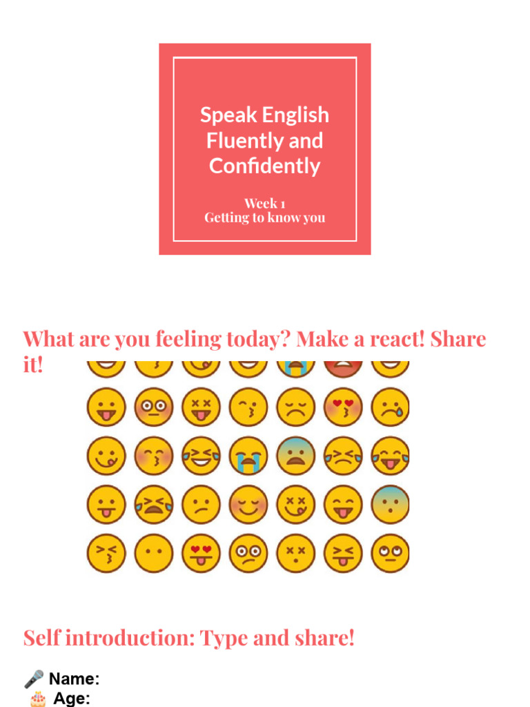 English Speaking - Seniors D1 | PDF