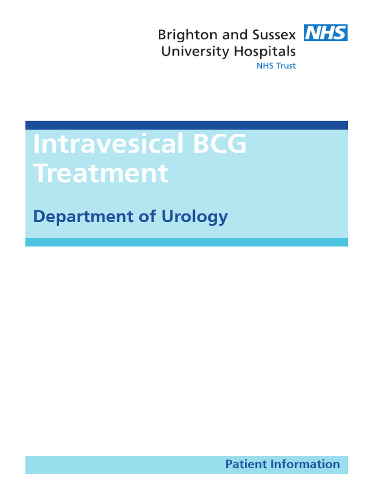 Intravesical BCG Treatment Guide | PDF | Immunotherapy | Clinical Medicine