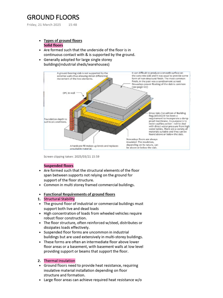 Ground Floor Types and Considerations | PDF | Concrete | Thermal Insulation