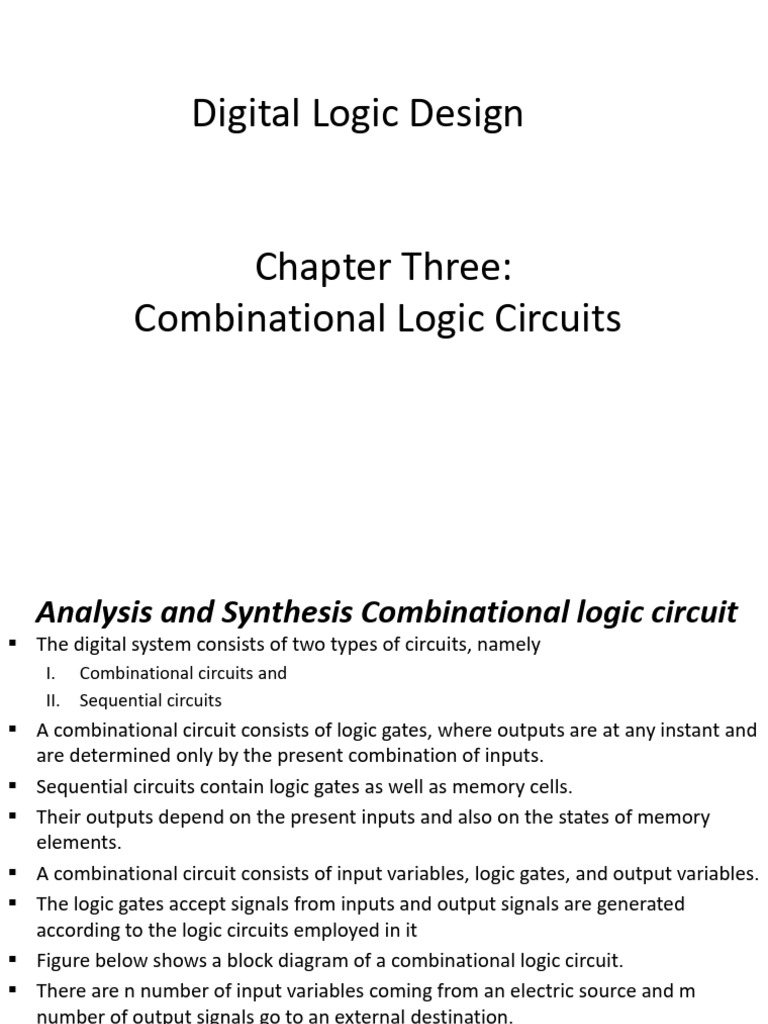 Combinational Logic Circuits Explained | PDF | Logic Gate | Boolean Algebra