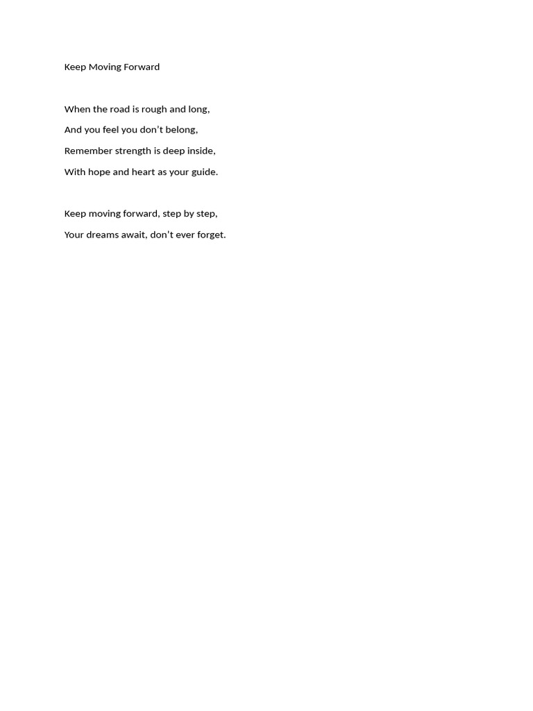 Short Inspirational Poem | PDF