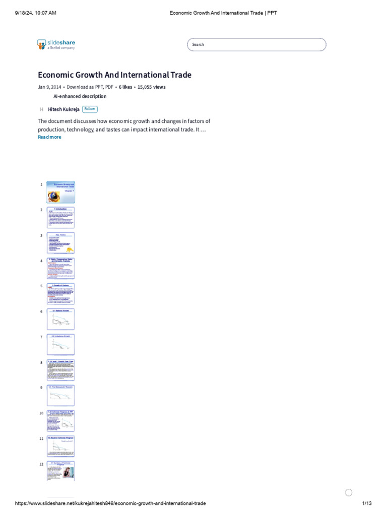 Economic Growth and International Trade | PDF | Economics | Consumption ...