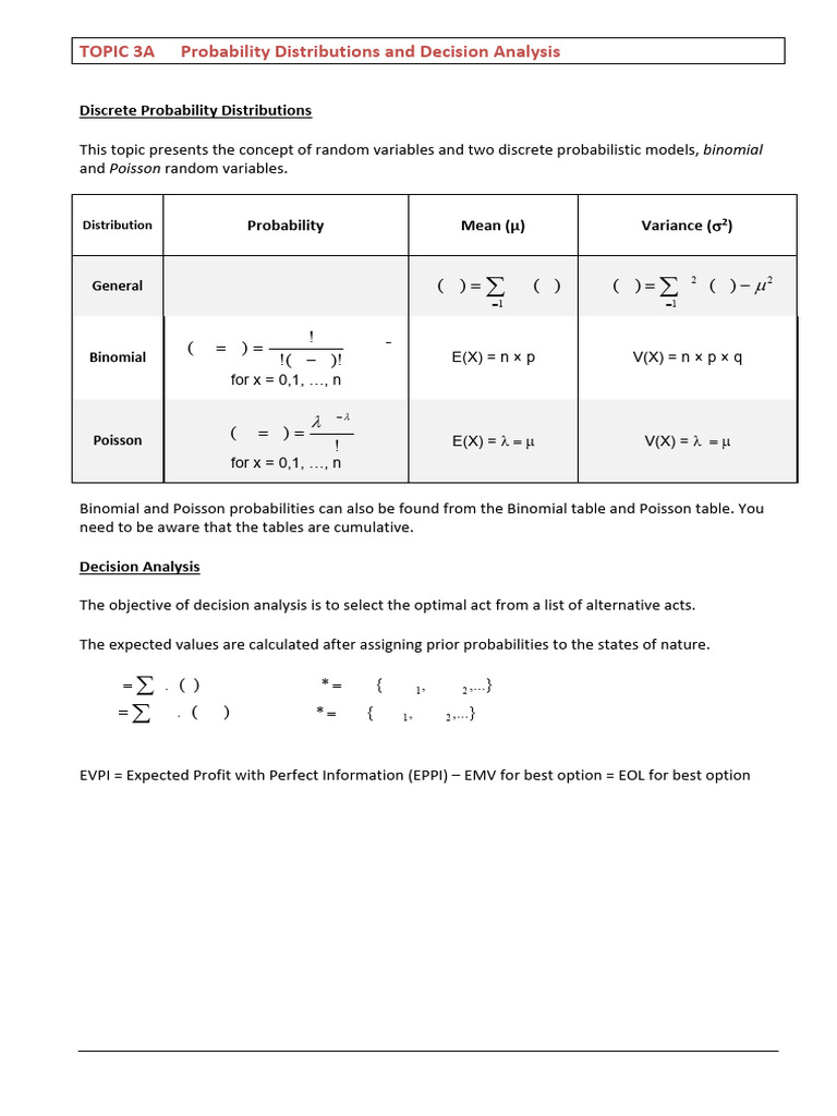 Discrete Probability & Decision Analysis | PDF