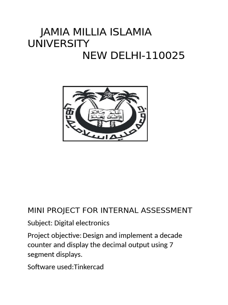 Decade Counter Design Project Report | PDF | Arithmetic | Electrical ...