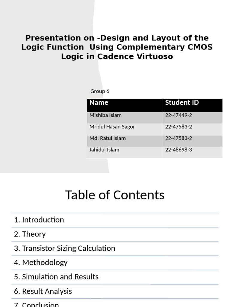 CMOS Logic Design in Cadence Virtuoso | PDF | Cmos | Logic Gate