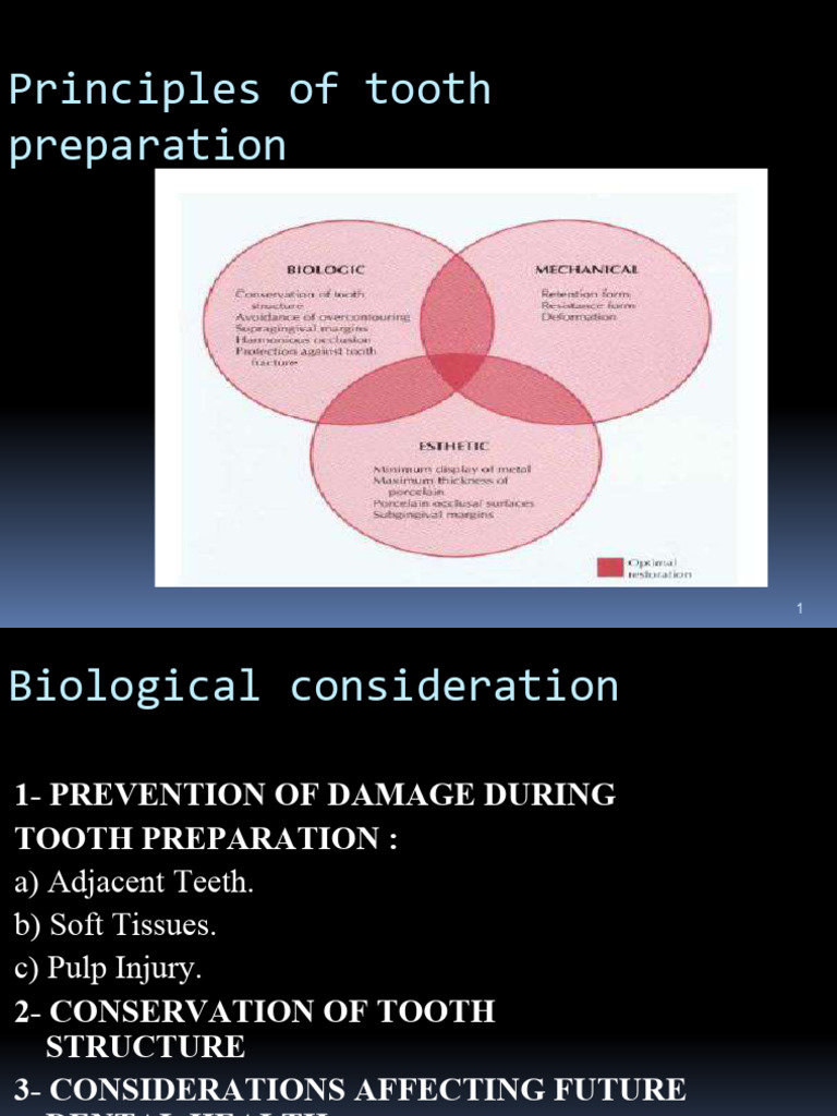 Tooth Preparation Principles for Dentists | PDF | Dentistry Branches ...