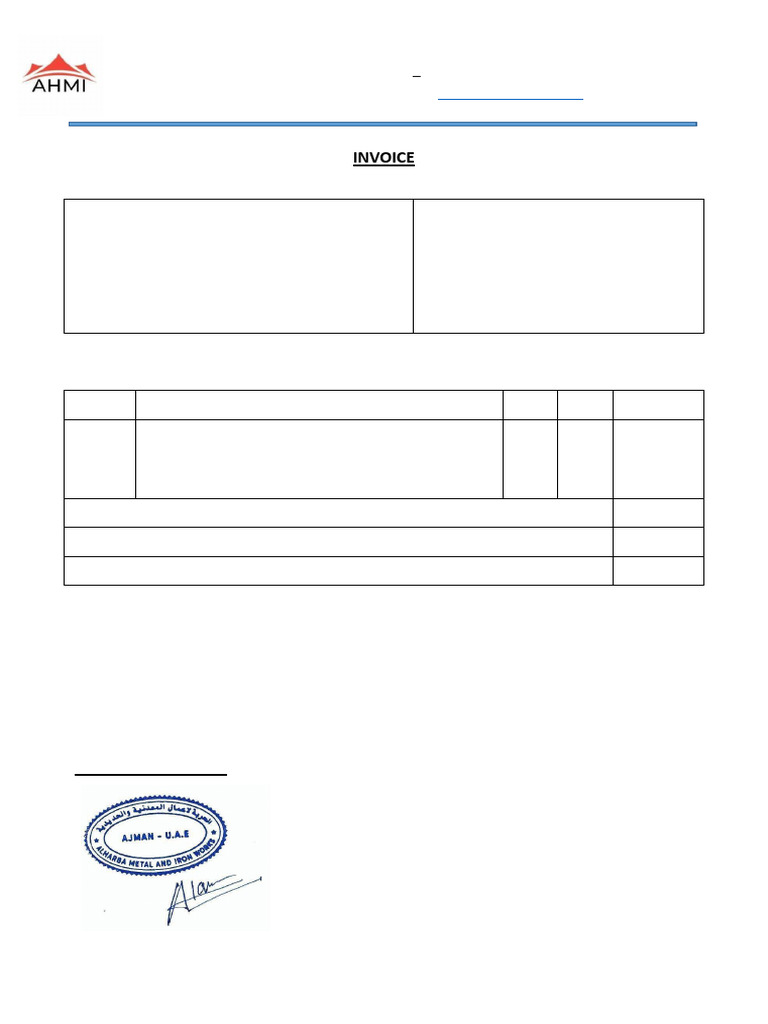 Invoice for Metal Fabrication Services | PDF