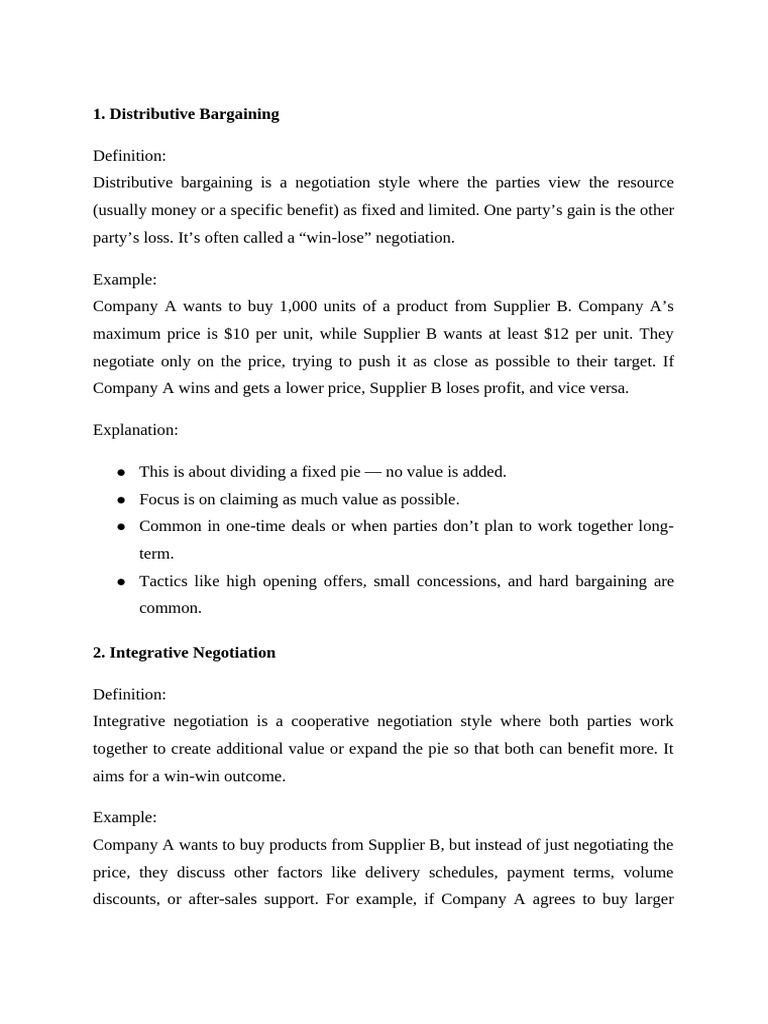 Business Negotiation Notes | PDF