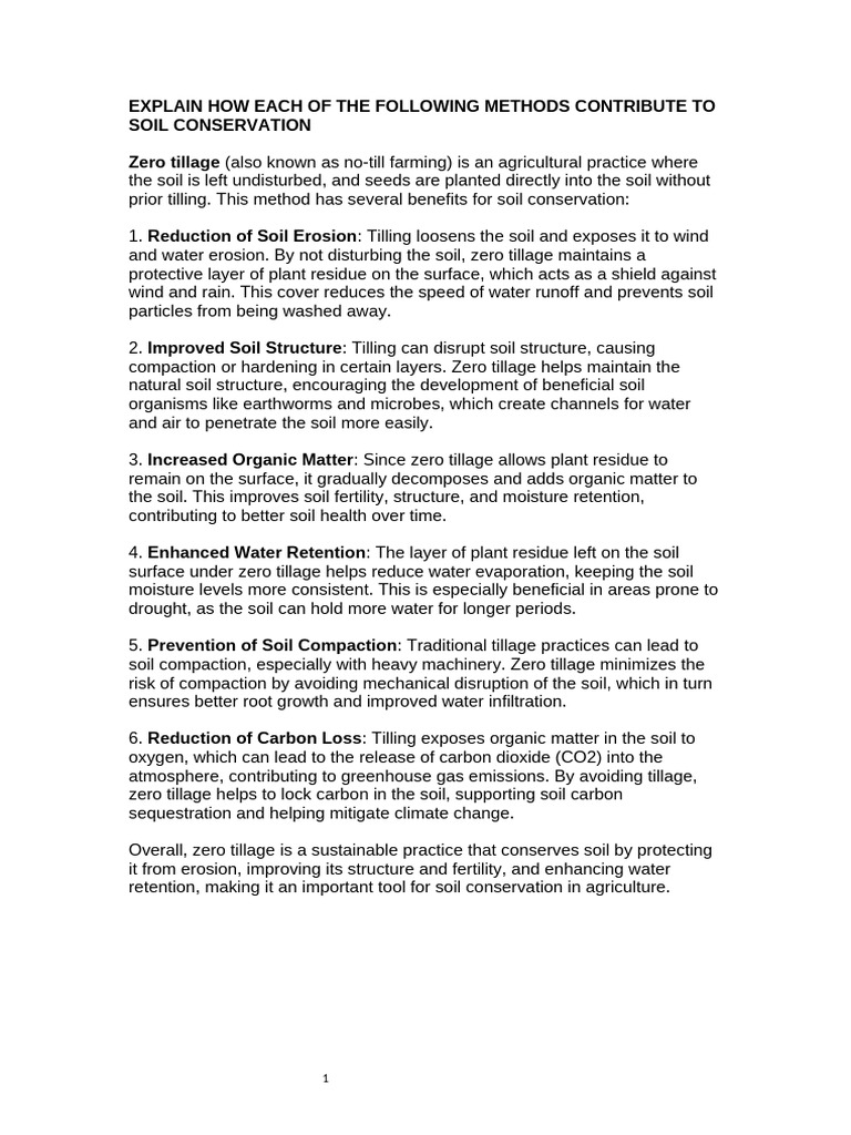Explanation of Soil Conservation Methods | PDF | Soil | Crop Rotation